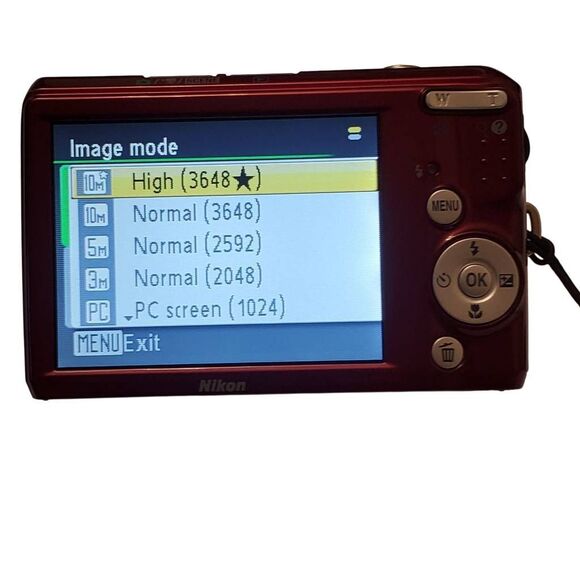 Nikon COOLPIX Red Digital Camera w/ Case – 10MP - Picture 15 of 16